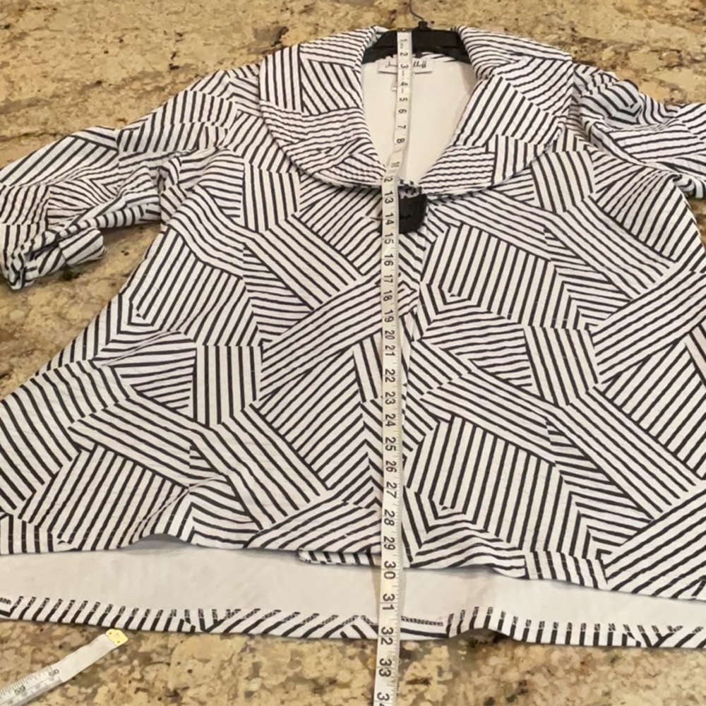 Joseph Ribkoff Black and White Striped Jacket - Picture 14 of 15